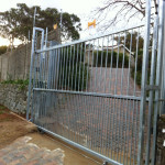 Steel Sliding Gate With Spikes And Electric Fencing