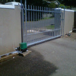 Steel Palisade Gate Installation With Motor