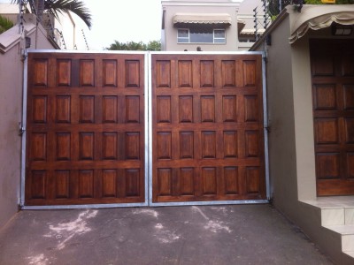 Double Wooden Swing Gate Installation With Paneling