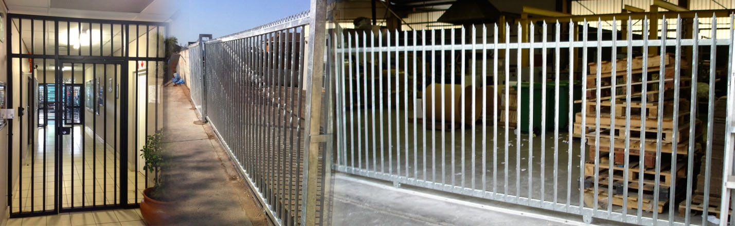 Black And Silver Industrial Sliding Gates