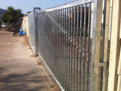 Industrial Steel Sliding Gate For A Factory Entrance