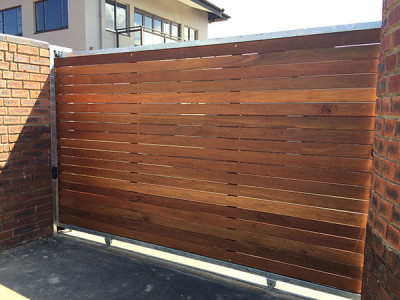Wooden Sliding Gate Installation