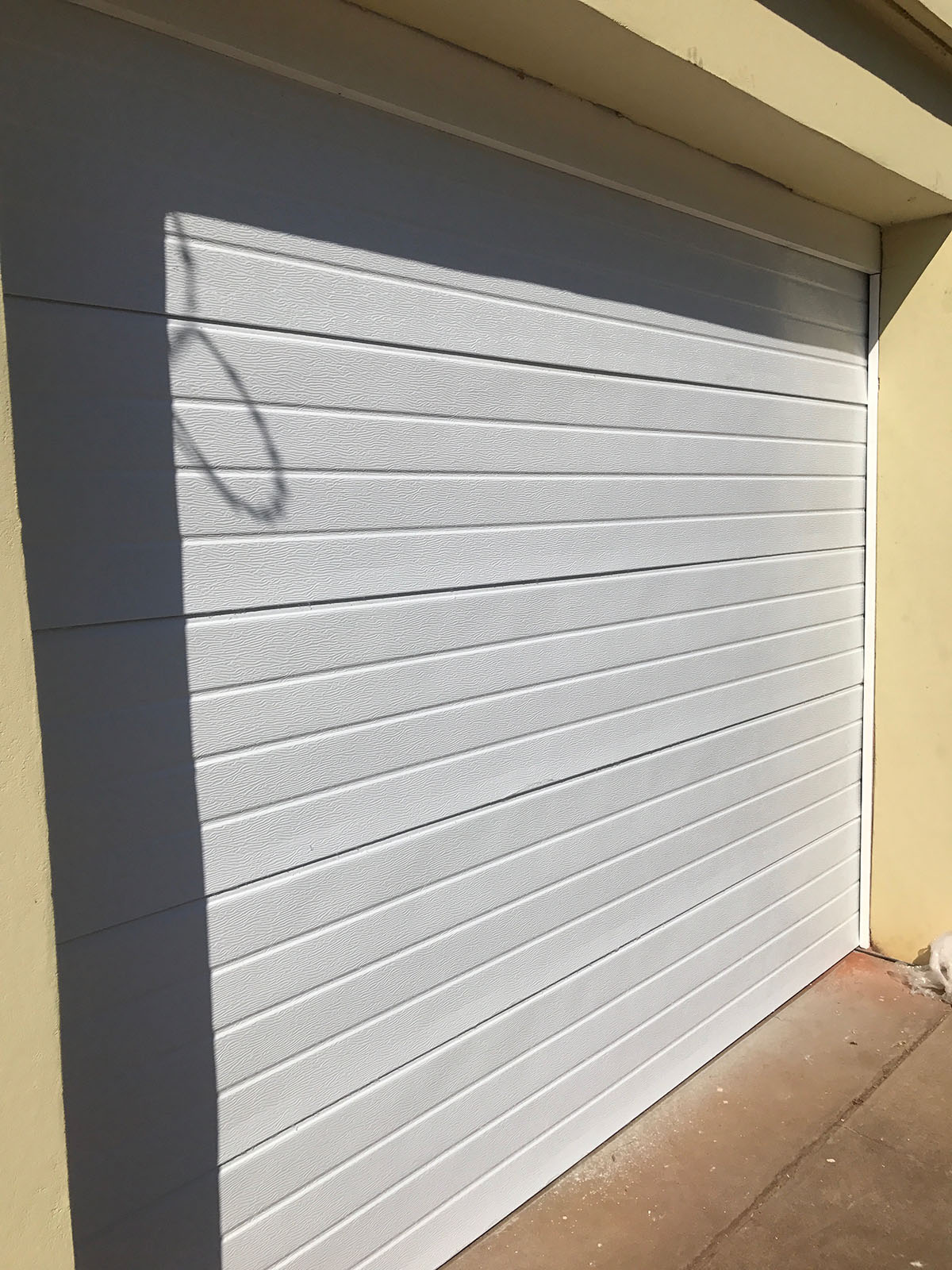 Aluzinc Slatted White Single Garage Door